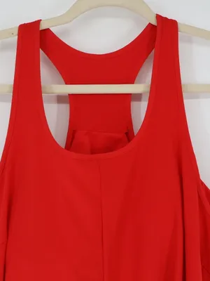 Halara Breezeful High Low 2-Piece Dress L Red Flowy Midi Quick Dry NWT thumbnail 3