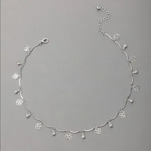 Gorgeous Rose & Bling Charm silver necklace thumbnail 3