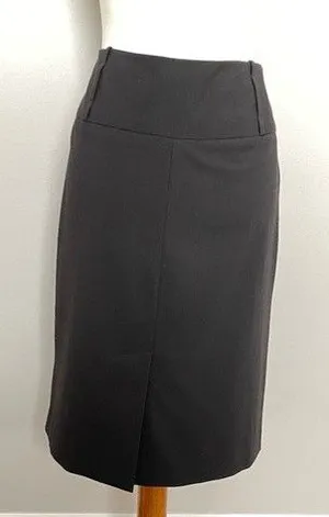 Sharagano Studio Skirt Straight Midi High Waisted Back Split Bet Loops Black thumbnail 1