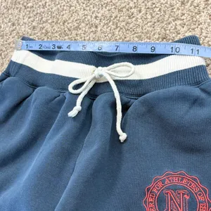 Nike Fleece Varsity Shorts Women XS‎ Navy Embroidered Crest Sweatshorts Pockets thumbnail 9