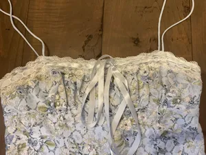 For Love & Lemons Small $198 Claire Lace Floral Mini Dress Lace Ribbon Bow thumbnail 7