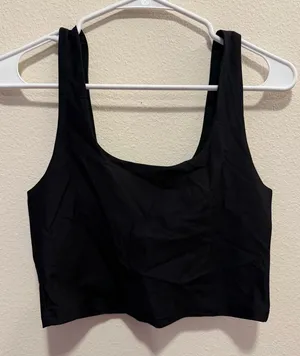 Fabletics Black Stretch Crop Tank thumbnail 1