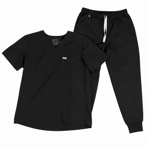 figs scrub set Mens tansen jogger pants (L Short) / leon top (L) Black thumbnail 1