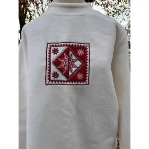Vintage 1990s Croft & Barrow Sport White Snowflake Sweater Size Small Oversized thumbnail 3