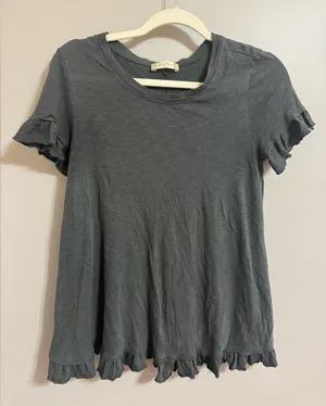 Altar'd‎ State Charcoal Ruffle Sleeve Tee size small thumbnail 1