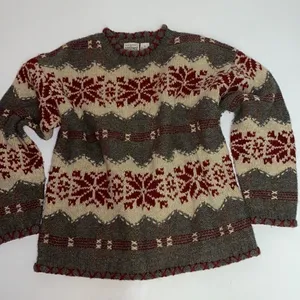 Harry and David’s Northwest express‎ heavy Nordic wool Fisherman Core sweater thumbnail 1