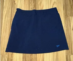 Speedo Women's Navy Blue Skort Sz Small Eyelet Cut‎ Shorts UPF 50+ Protection thumbnail 1