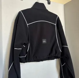 Alo Yoga Polar Fleece Game Time Full Zip Jacket Black Athletic small thumbnail 5