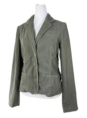 Vintage ‘04 Old Navy Khaki Green Corduroy Single Breasted Blazer thumbnail 1