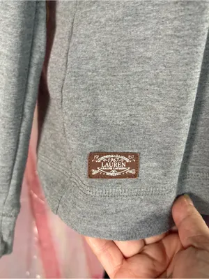Ralph Lauren Gray Long-Sleeve Crewneck Top Sz L thumbnail 4