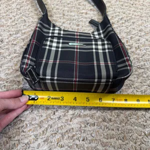 VTG Nine West Black Plaid Shoulder Bag Organizer Mini Purse Y2K Style Punk thumbnail 4