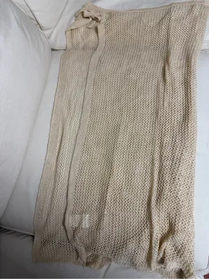 Beige Open Knit Lightweight Wrap Tan Size L thumbnail 1