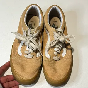 Vans Old Skool Low-Top Skate Shoes Tan Suede Size 8 thumbnail 2