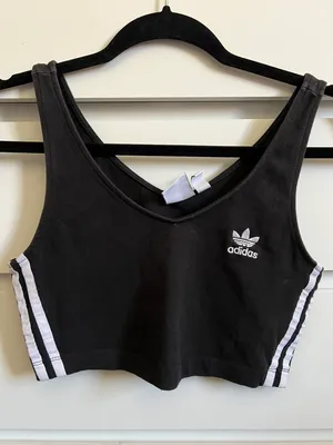 Adidas Black Crop Tank Top thumbnail 1