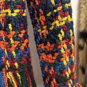 💖Colorful Plaid Woven Yarn Fringe Heavyweight Jacket Dopamine Artsy‎ Maximalist thumbnail 7