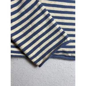 Aerie Women Blue Cream Striped Long Sleeve Boxy Boat Neck Top Size M thumbnail 5