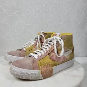 Nike Zoom Blazer Premium SB Womens 5.5 Sanded Gold Paisley Patchwork High Top thumbnail 2