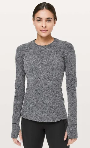 Lululemon Black White Runderful Long Sleeve Top thumbnail 1