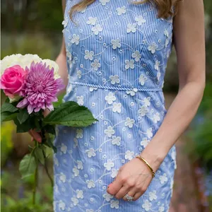 Blue Floral Sleeveless Maggy London Dress thumbnail 6