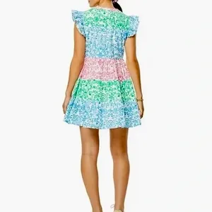 ROLLER‎ RABBIT Aitona Pippa Dress Tiered Tropical Floral Jungle Print Small thumbnail 8