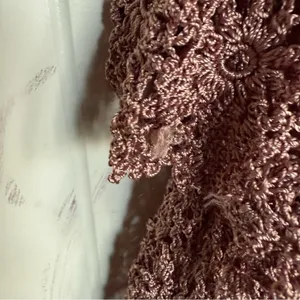 Boston Proper Brown Bell Sleeve‎ Ruffled Crochet Tiered Sweater Top XS/S thumbnail 6