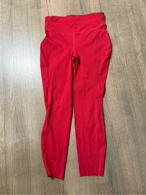 Lululemon Base Pace High Waisted Dark Red 23" Leggings Size 8 thumbnail 8