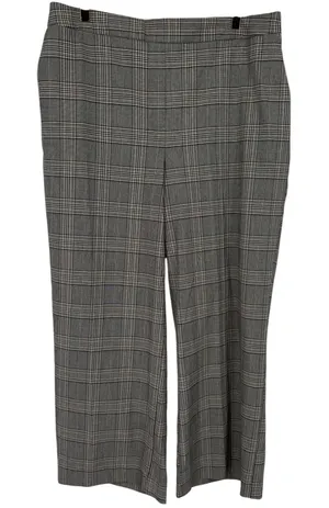 Nicole Miller New York Womens Gray Brown Plaid Wide Leg Trousers Pants Size 14 thumbnail 1