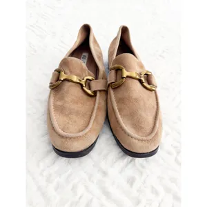 BiBi Lou Zagreb Beige Suede Horsebit Loafers Quiet Luxury Old Money Preppy Chic thumbnail 4