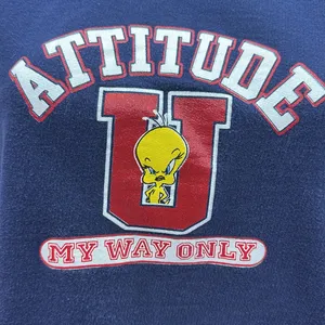 Vintage Looney Tunes Tweety Bird Attitude University Sweatshirt Blue Crew Neck M thumbnail 8