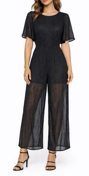 Line &‎ Dot - Textured Open-Back Wide Leg Jumpsuit thumbnail 1