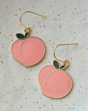 Handmade peach cute funky y2k earrings  thumbnail 1