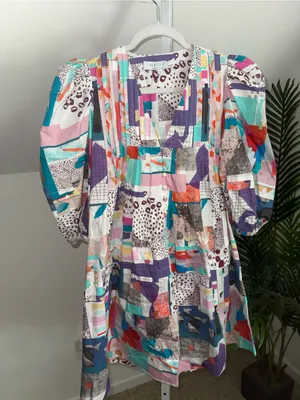 Hunter Bell Jenkins dress in patchwork Small 100% Cotton thumbnail 4