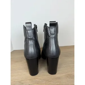 Pure Navy Ankle Boots Womens 38 Metallic Pewter Leather Block Heel Spain Western thumbnail 4