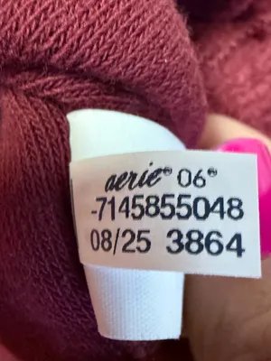Aerie Sherpa Henley Sweatshirt Womens XXL Oversized Fleece Red Deep Cherry thumbnail 8