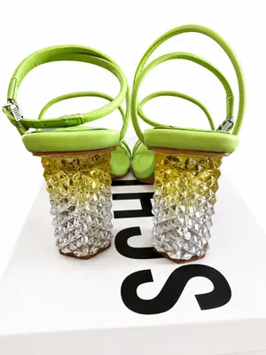 Schutz Mayte Heeled Sandals Women's Ankle Strap Heels Lime Green Size 5.5 thumbnail 4