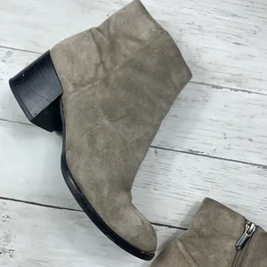 Sam Edelman Suede Ankle Boots Tan Joey Booties 6 1/2 Neutral Boho Minimalist thumbnail 4