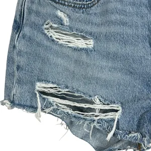 Levi’s 501 SZ W30 Jean Shorts Button-Fly Distressed Light Wash Frayed Hems Blue thumbnail 2