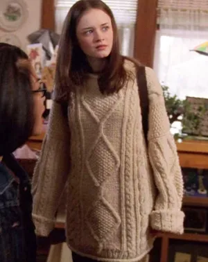 Rory Gilmore Cable Knit Sweater! White thumbnail 1