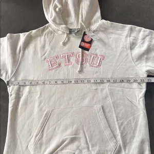 Women’s White Embroidered ‘ETSU’ Hoodie East Tennessee State University Size M thumbnail 8