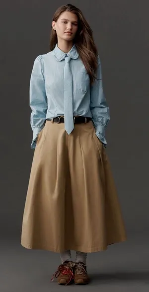 Anthropologie Maeve Necktie Oxford Buttondown Shirt thumbnail 1
