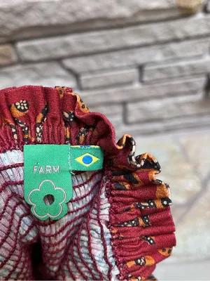 Farm Rio Smocked Jumpsuit in Rust Paisley Leopard Animal Print Size G small thumbnail 9