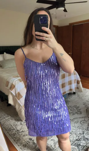 Purple Sequin Francesca's Dress thumbnail 1