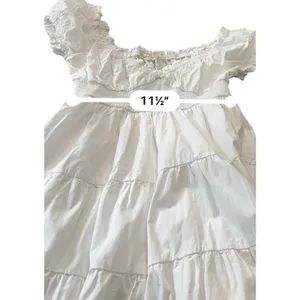 Altar'd State White Smocked Sweetheart Mini Dress L Little White Dress Bridal thumbnail 14