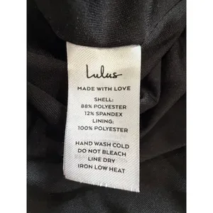 Lulus‎ Fabulous Encounters Black Satin Long Sleeve Midi Dress XS Party Cocktail thumbnail 10