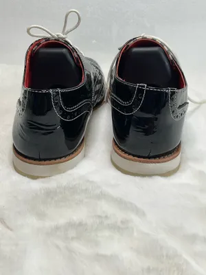 Johnston & Murphy Women’s Black Patent Leather Gingham Wingtip Oxford Shoes Size 7M thumbnail 3