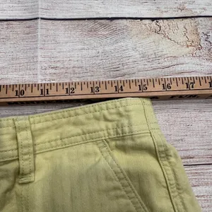 Madewell Women Yellow Herringbone Pull On Shorts High Rise Cotton Blend Size L thumbnail 7