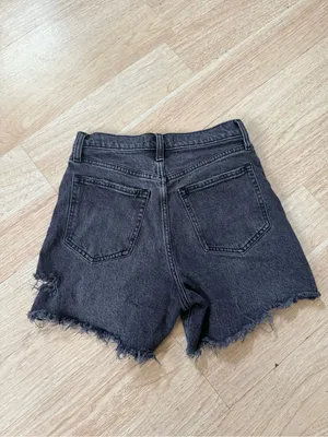 Abercrombie and Fitch The Dad High Rise Shorts Washed Black Size 25 thumbnail 3