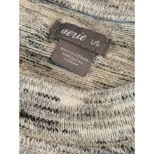 Aerie Womens Gray Marled Space Dye Cinch Hem Pullover Sweater Large‎ L Slouchy thumbnail 2