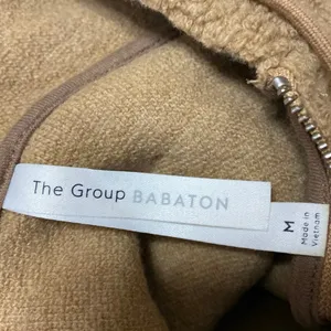 Aritzia The Group Babaton Lillian Wool Brown Faux Sherpa Hoodie Sweater Top M thumbnail 4