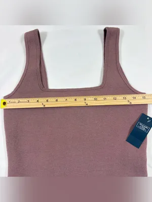 NWT Abercrombie & Fitch Soft AF Cropped Tank Soft Pink Casual Women's Size M thumbnail 2